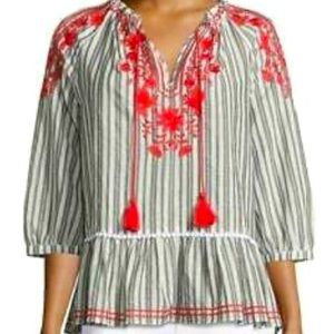 Kate Spade striped peplum top. Size medium
